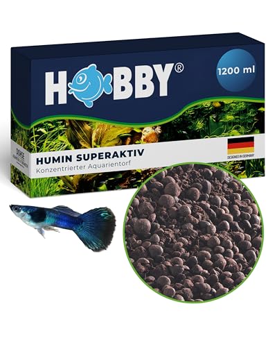 HOBBY Aquaristik Humin superaktiv I 1200 ml I konzentrierter Aquarientorf I Wasseraufbereiter für Aquarien I Filtermaterial für gesunde Fische und Pflanzen I ideal für Süß- und Meerwasseraquarien
