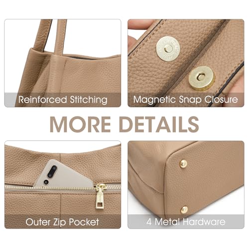 Image of Kattee Genuine Leather Purse and Handbag for Women, Soft Hobo Bag