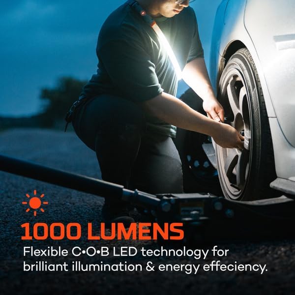 NEBO Bando 1K Automotive Work Light | 1000 Lumens, 6 Light Modes, USB-C Rechargeable, Hands Free Lighting, Power Bank, IPX4 Water Resistant, Emergency, Safety