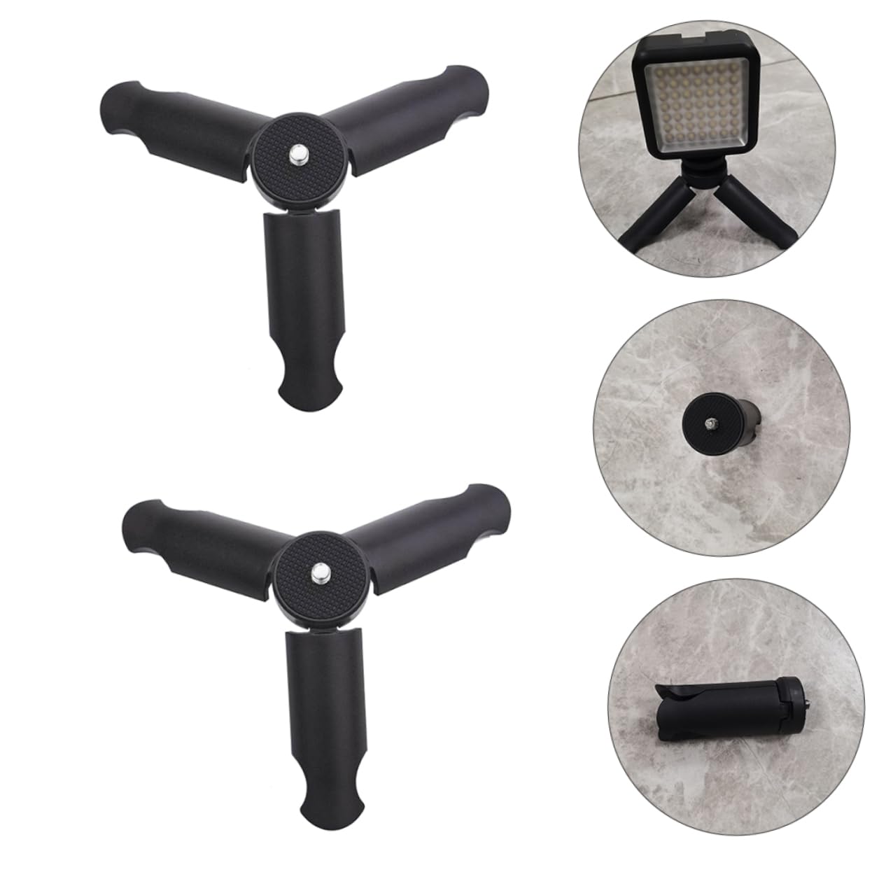 Homoyoyo Treppiede da Tavolo Pieghevole 4 Pezzi per Smartphone e Fotocamera, Attacco 1/4", Abs Nero
