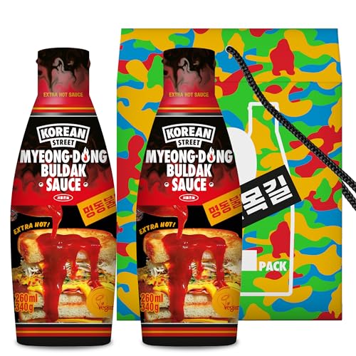[Korean Street] Koreanische Buldak Sauce Duo (340g *2) - Super Hot Korean Sauce für spicy Liebhaber - Toll für Tischtapfen Sauce - Made in Korea Vegan & Non GMO