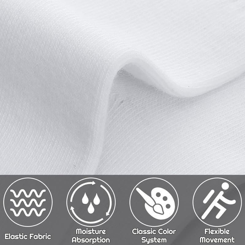 Yanwenx 6 Pairs Men Socks, Breathable Striped Crew Socks Athletic Sports Casual Socks, Cotton Liners Socks Multipack For Men And Women_White 1