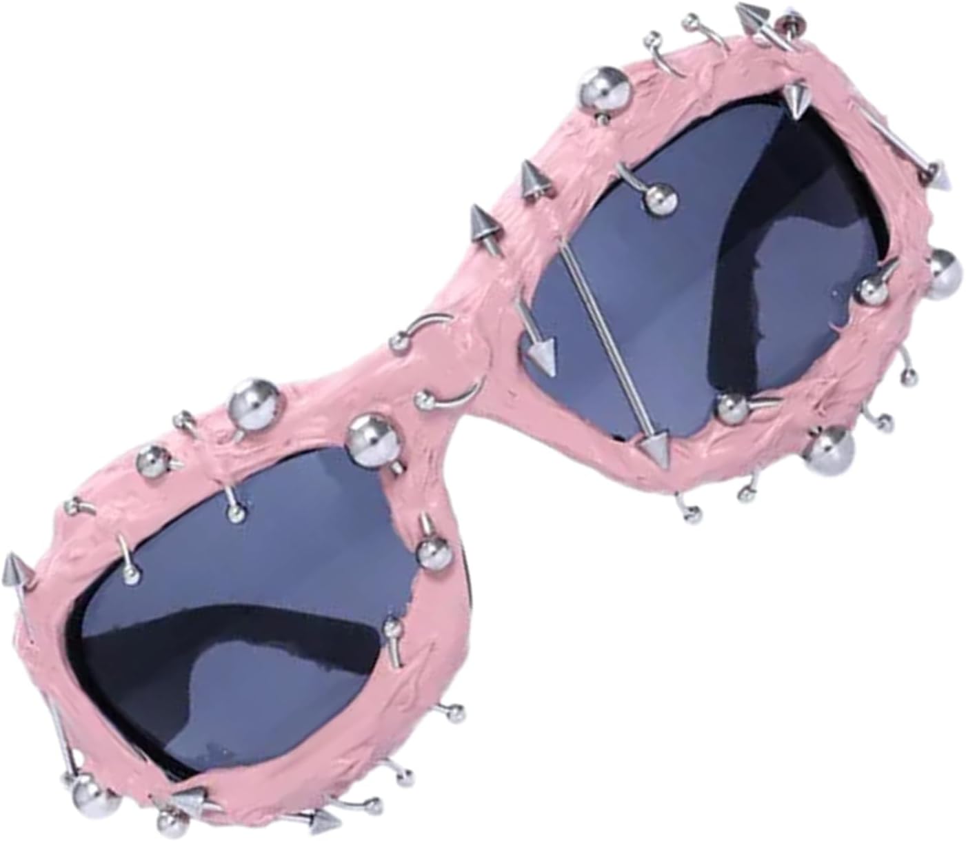 Novelty Rivet Frame Sun Glasses UV380 Protective Eyeglasses For Fashion Women Men All Matching Punk NightClub Eyewears