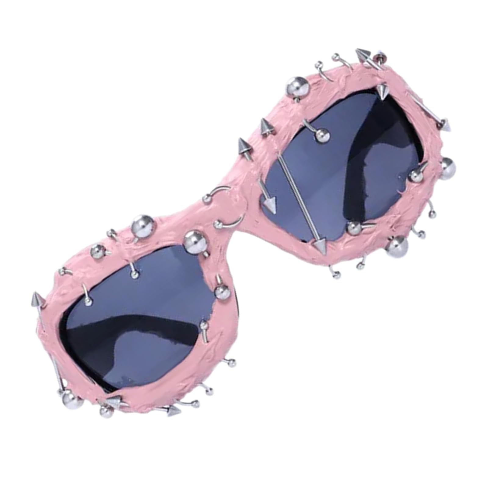 Maxtonser Fashionable Sun Glasses With Rivet Frame For Adult Unisex Stylish Lookings UV380 Protective Glasses for Night Club Wear