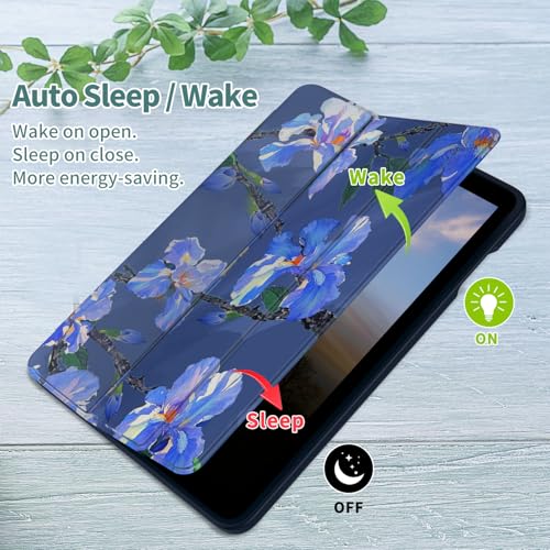Image of DJDJ&RPPQ Dual Angle Lightweight Trifold Stand with Soft TPU Back Case Not fit 10in Sony Nokia- Flower