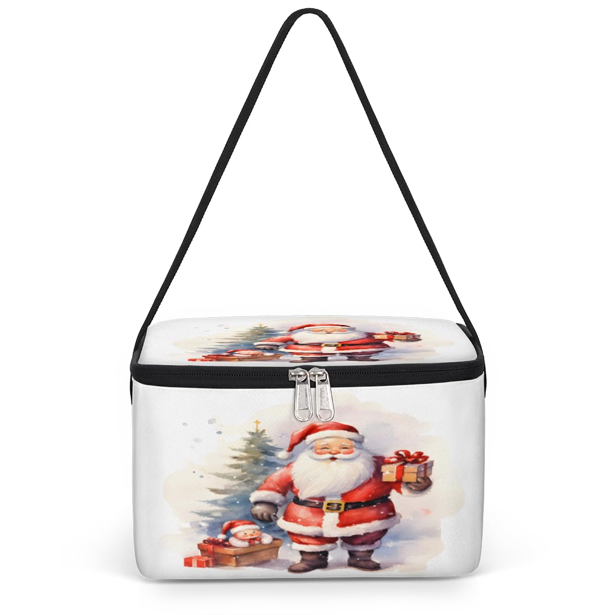 GzLeyigou Santa Claus Lunch Bags for Women Men 9 Cans, Hot & Cold Food Delivery Bag Insulated Grocery Bag Insulated Lunch Box Cooler Bag for Office Work Picnic Beach
