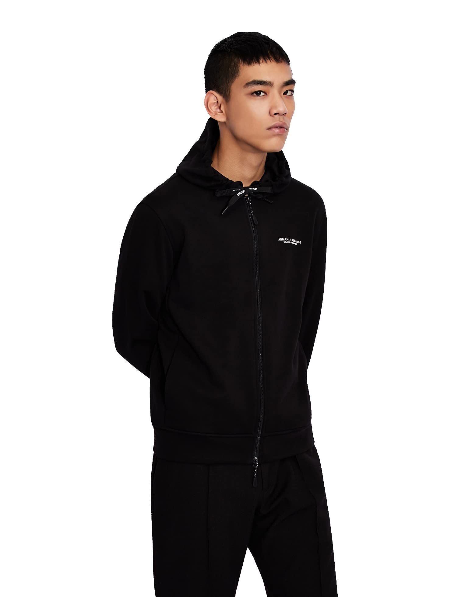 Armani Exchange Men's Everyday French Terry Hoodie Hoodie Not Applicable, Black (BLACK 1200), Small
