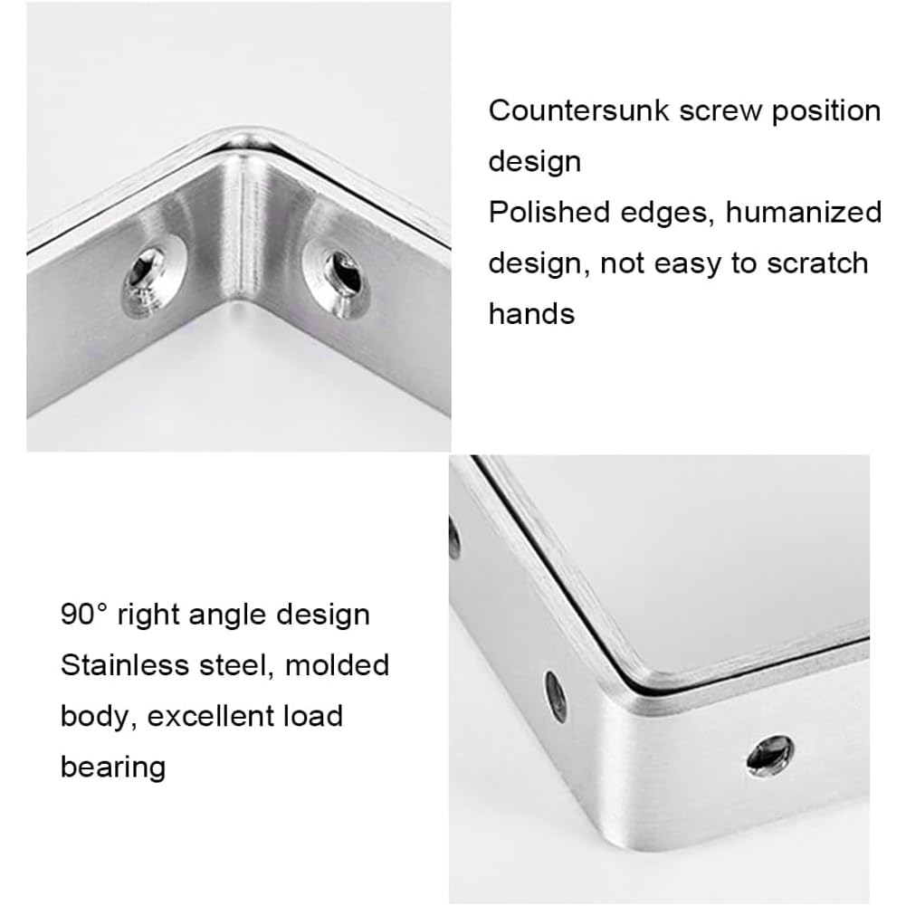 10 Piece Angle Brackets, L Shaped Brackets for Wood L-Shaped Brackets, Right Angle Bracket, Corner Bracket with Screws - Image 2