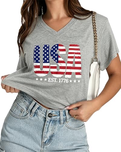 Image of Womens Crop Tops Short Sleeve V Neck Summer Cropped T Shirts Baisc Tees