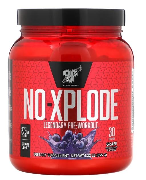 N. O. Xplode Pre Workout with Nitric Oxide Boosters by B. S. N. (Grape