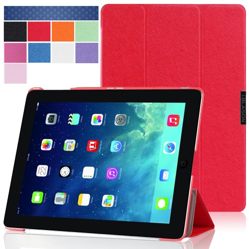 i-Blason 5th Generation i-Folio Slim Hard Shell Stand Case Cover for Apple iPad Air (iPad5-iFolio-Red)