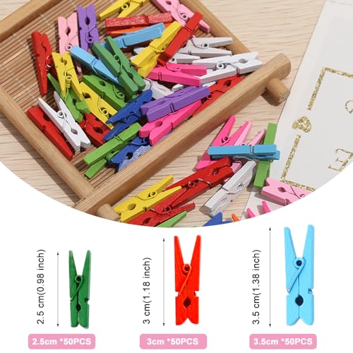 XFentech 150 PCS Colorful Mini Wooden Pegs - Image 2