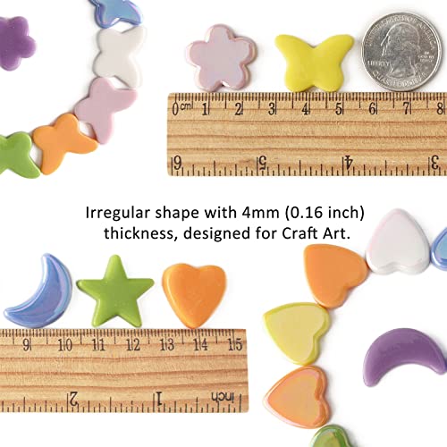 Wq Warmqing Rainbow Mosaic Tiles For Crafts Bulk,220G Set Of Iridescent Star Mosaic Glass Pieces, Mosaic Kits For Student Adults #TOP4