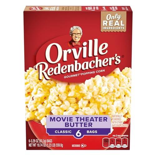Orville Redenbacher’s Movie Theater Butter Popcorn, Microwave Popcorn, 3 oz., 6-Count