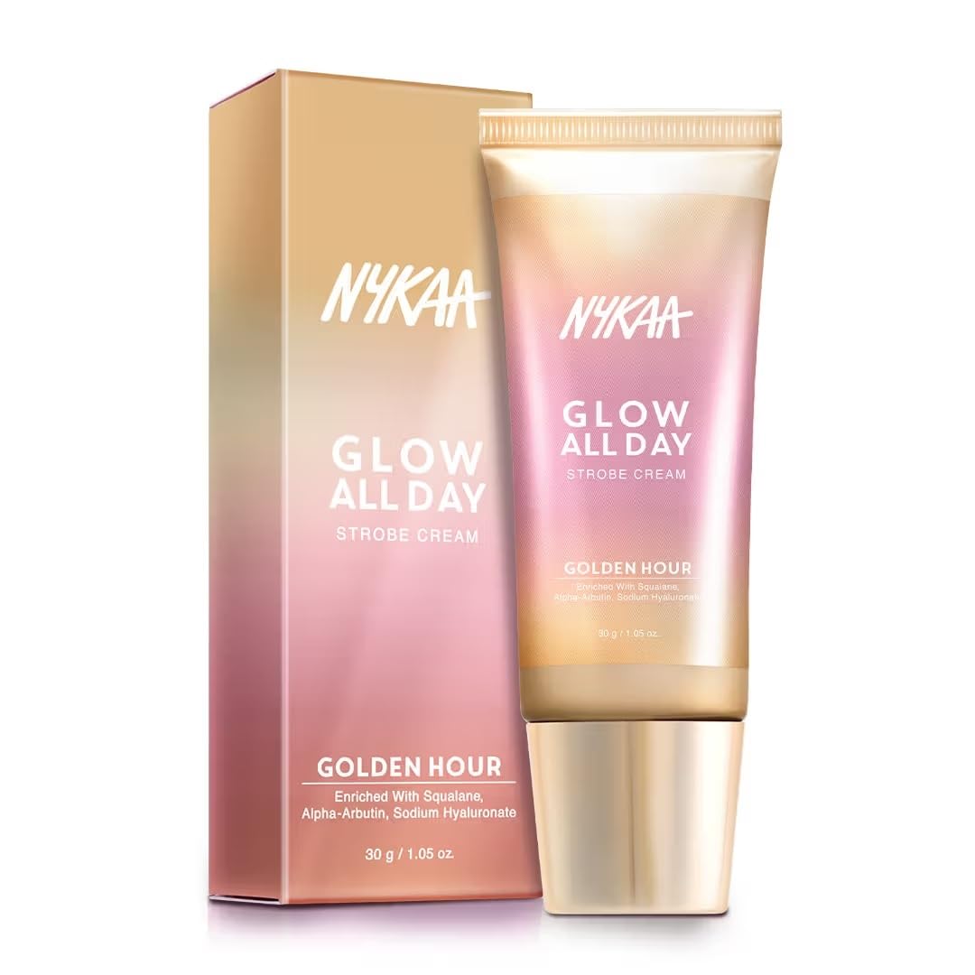 Nykaa Glow All Day Illuminating Strobe Cream + Moisturising Primer + Highlighter - Golden Hour (30g)-image-26
