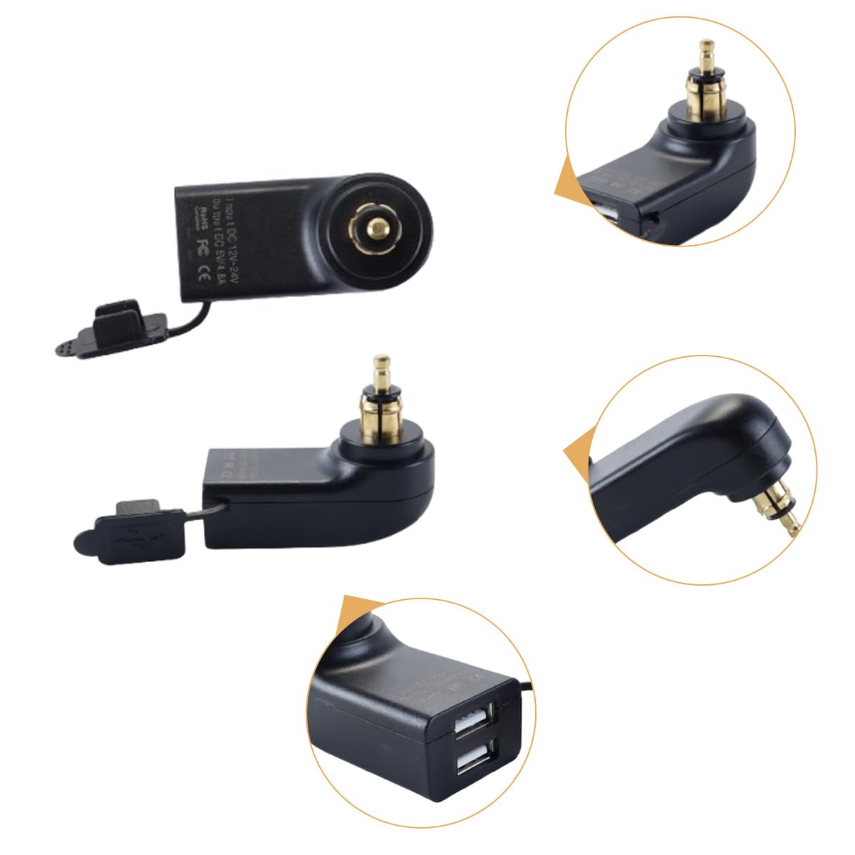 Caricabatterie doppio USB per moto adatto per BMW F800GS F650GS F700GS R1200GS R1200RT 2.4A Ricarica rapida 12V-24V DIN