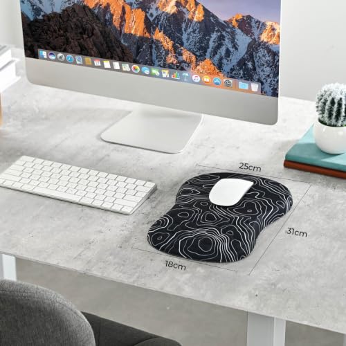 Image of EooCoo Mouse Pad Wrist Support with Massage Design,Ergonomic Mouse Mat,Mousepad Wrist Rest Pain Relief with Memory Foam&Non-Slip Silicone Base,Gaming Mouse Pads for Desk Accessories (12x8 inch,Stripe)