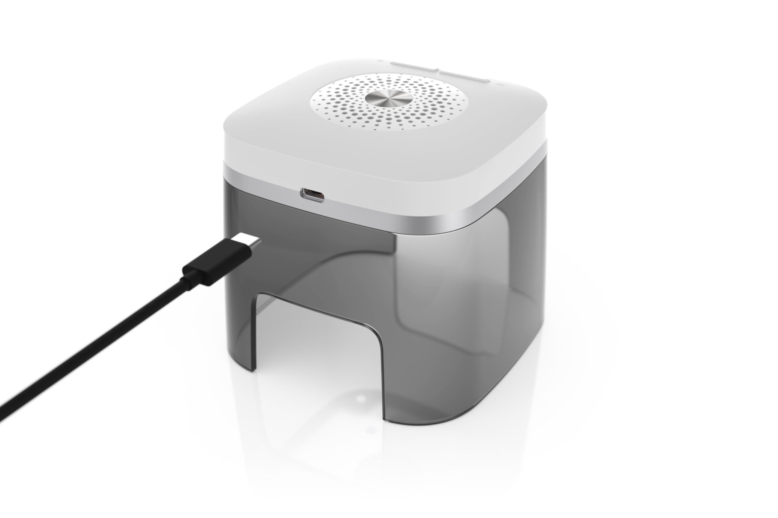flow-med dry-cap UV 1.2 - Deumidificatore Apparecchi Acustici - Ricarica, Pulizia e Asciugatura Simultanee - Per ogni Apparecchio Acustico - Dispositivo Medico - 4 LED UV-C - Ventola e Calore - USB-C