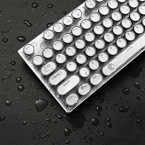 Image of HUO JI Z-88 Typewriter RGB Mechanical Keyboard, Vintage Retro Style Caps, Gaming Keyboard, RGB Backlit, Hotswap Red Switch Compact 81 Keys, for Windows PC Laptop