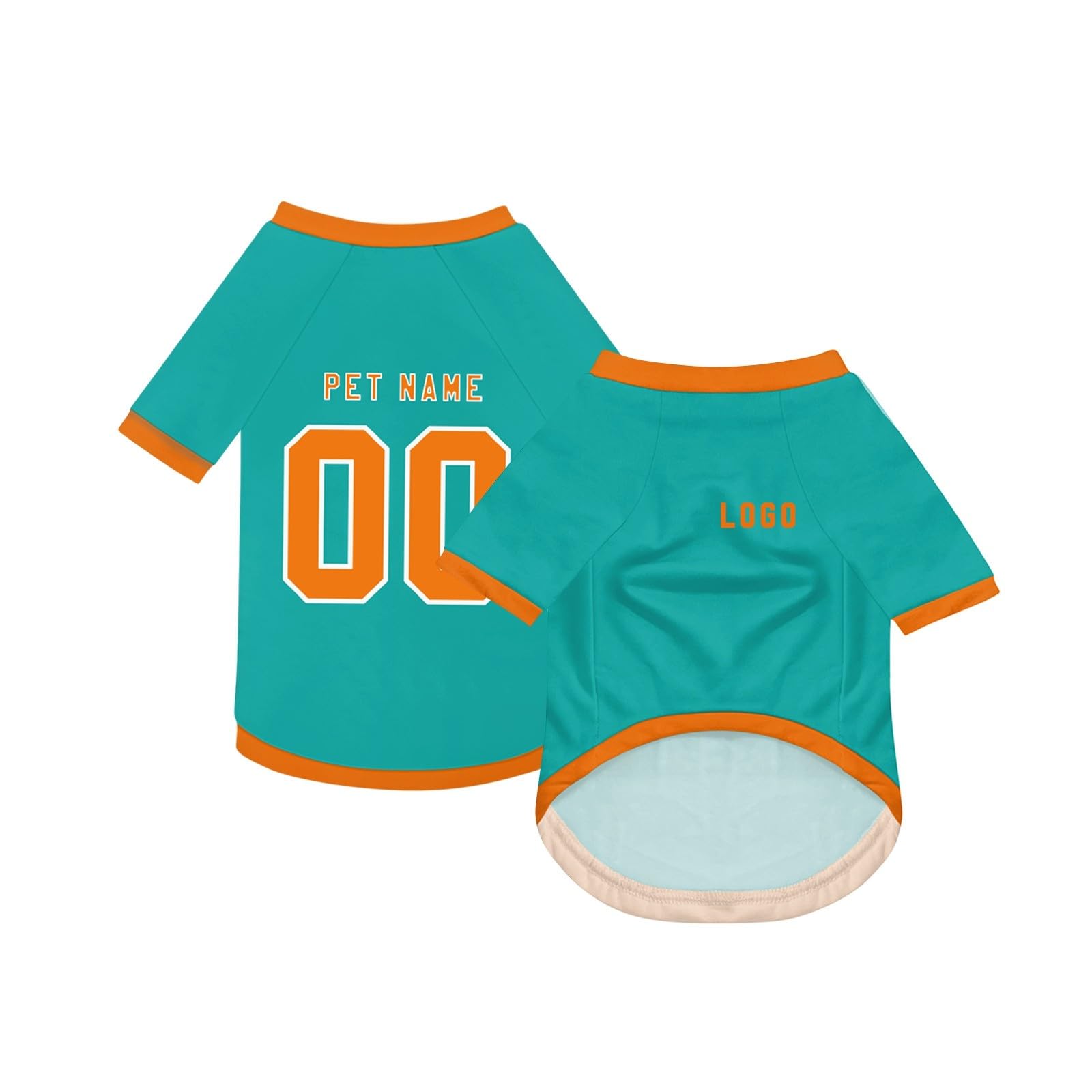 Dog Custom Football T-Shirt with Name Number or Logo ，Breathable Lightweight Polyester Doggy Tee,Sporty Pet Jersey Vest For Small, Medium & Large Dogs Clothes，Personalised Football Jersey Pet Shirt