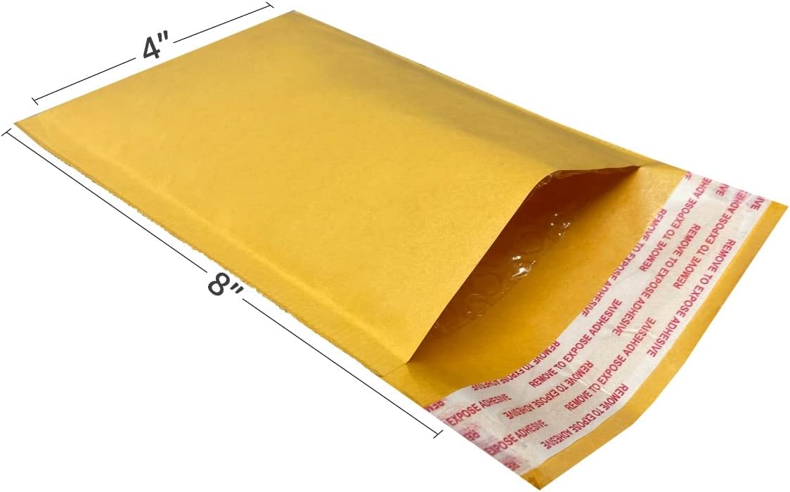 STARBOXES Kraft Bubble Mailer 4'' x 8'' #000 Pack of 30 for Teachers and Schools