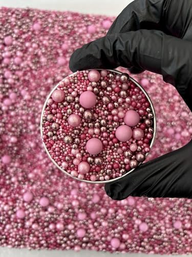 Edible Ultimate Pink Cake Sprinkles Mix – Luxury Cupcake Decorations with Gold, Purple & Pink Pearls – 45g by YAYSPRINKLES