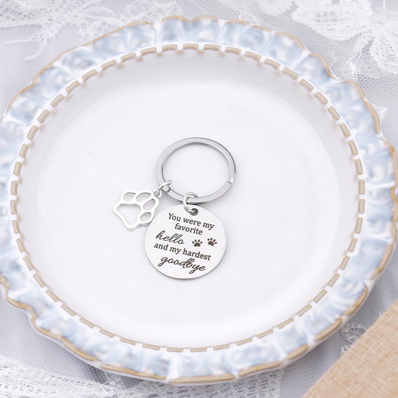 YALLNASL Pet Memorial Gifts for Loss of Dog Cat Sympathy Gifts for Men Women Pet Lover Cat Dog Remembrance Gift Keychains2