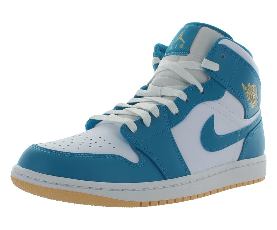 Nike Jordan Air 1 Mid (White/Metallic Gold-Obsidian 8)