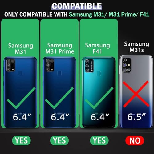 Image of TheGiftKart Tough Armor Bumper Back Cover Case for Samsung Galaxy M31 / F41 / M31 Prime | Ring Holder & Kickstand in-Built | 360 Degree Protection Back Case (PC & TPU, Sliding Camera Cover, Black)