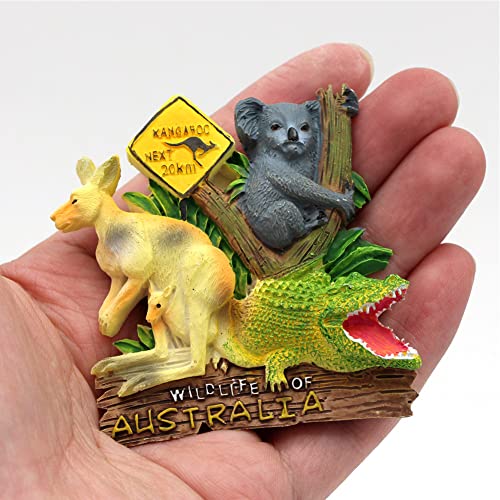 Imán de Resina Koala Canguro Cocodrilo para Refrigerador miniatura 3
