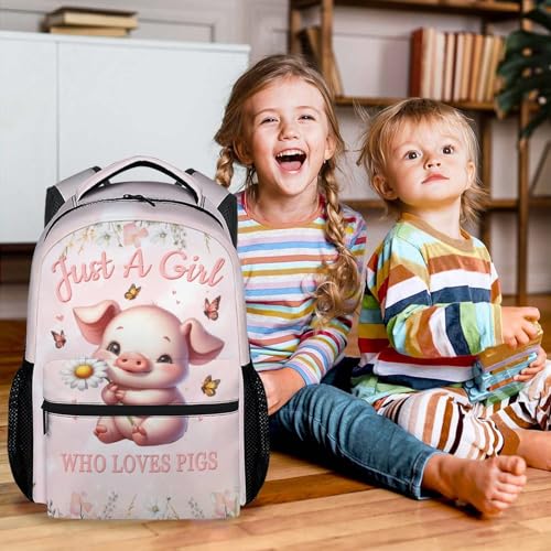 Kids Backpack for Kindergarten - 17 Inch Cute Pig Backpacks for Girls - Funny Print Bookbag for Elementary2
