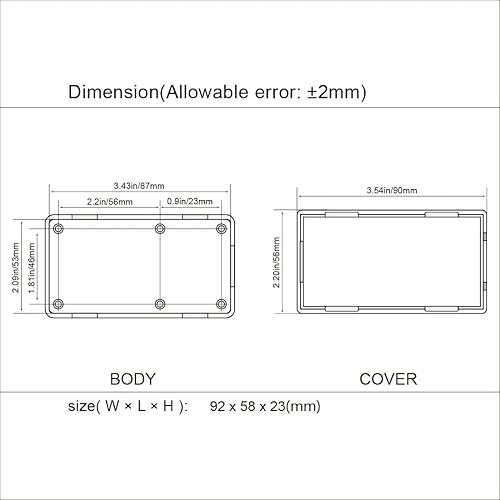 Miniatura 7 de LeMotech Project Box - Caja de 5 piezas de plástico ABS para proyectos eléctricos, caja de conexiones pequeña para electrónica, color blanco, 3.62 x