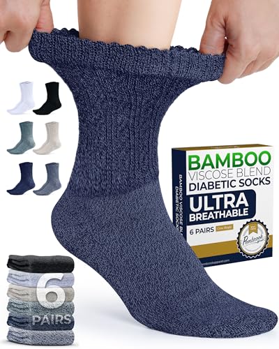 Pembrook Diabetic Socks for Women - 6 Pairs Cable Knit...