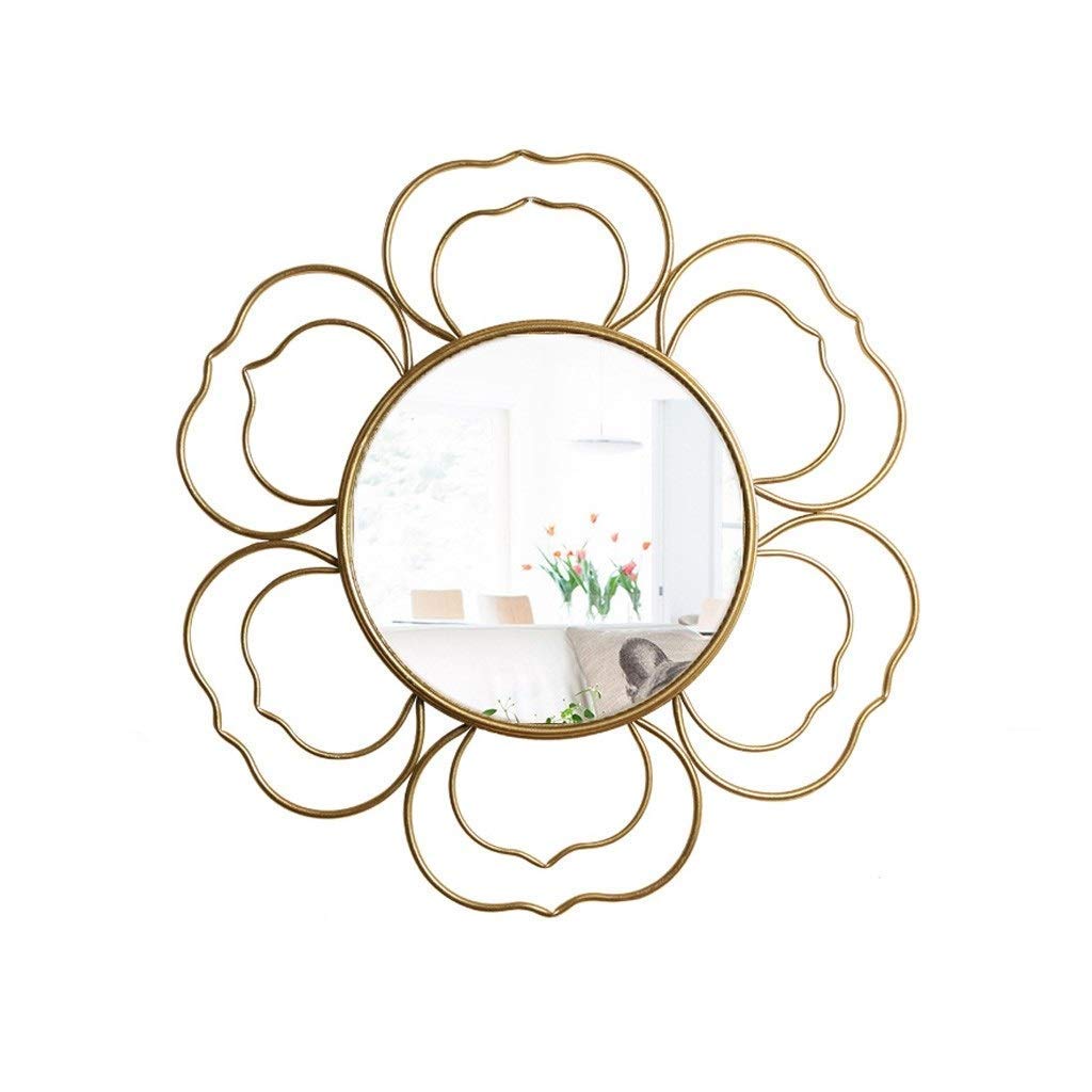 Sculpture simple moderne rose fleur miroir métal pour décoration murale