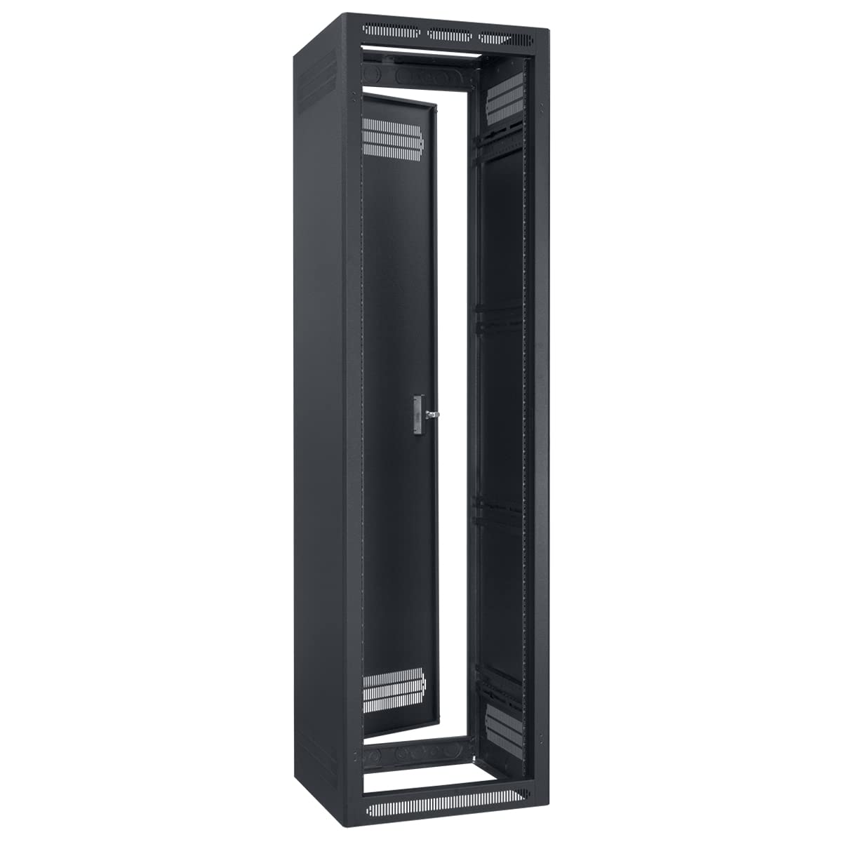 Lowell LER-4422 LER Series 44U X 22 Inches D Enclosed AV Rack with Rear Door, Black; Pilot Point Screws with Captive Washers; Threaded Inserts (for Optional Leg Levelers); Grounding Stud