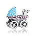 QIAMUCJC Pandora 925 Beads Jewelry Qikaola Nueva colección de Primavera Cochecito de bebé de Plata Encantos de Coche Azul Fit Accesorios de Pulsera Regalos de Bricolaje Mujeres