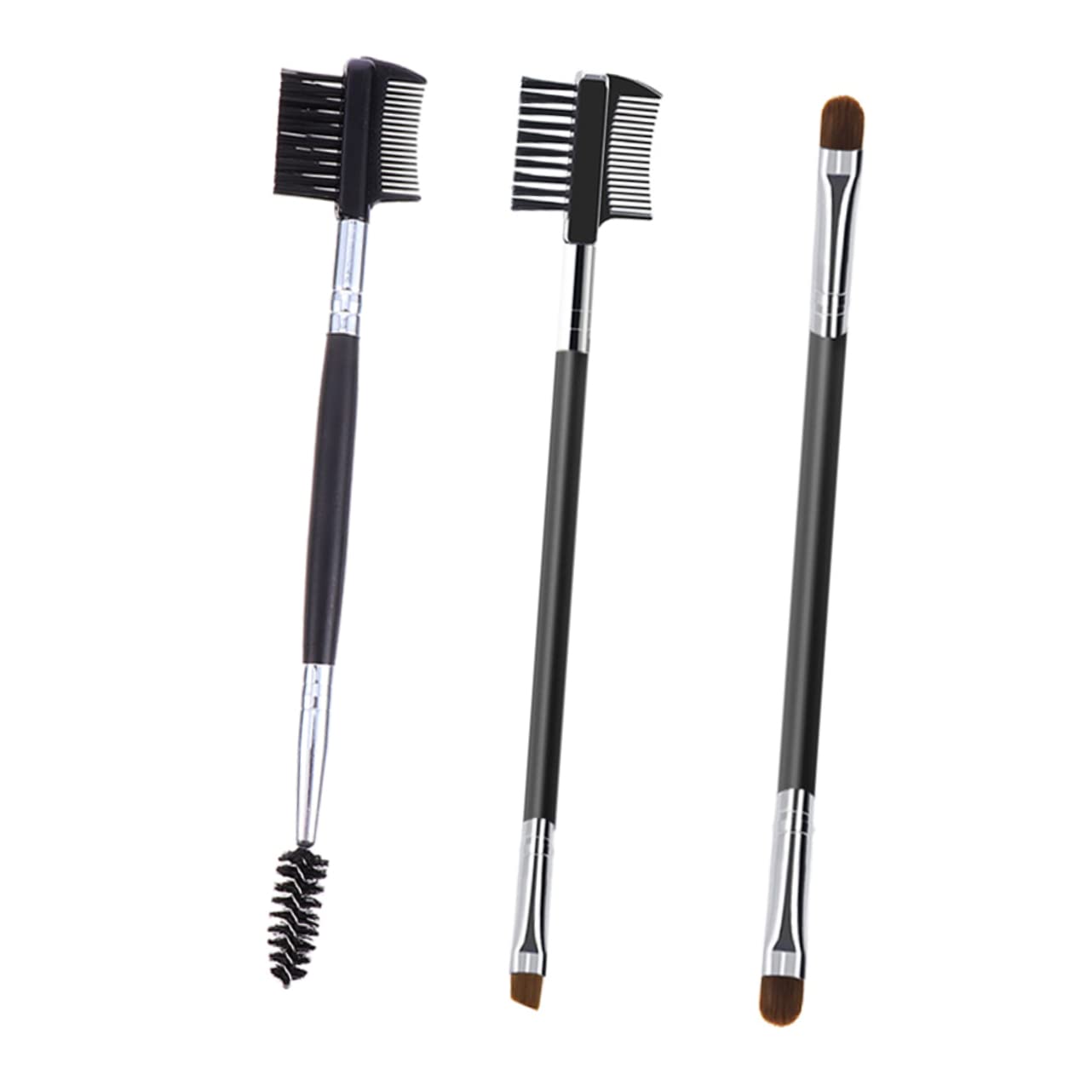 VICASKY 3Pcs Dual Head Eyebrow Eyelash Comb Grooming Portable Makeup Brush for Eyebrow Shaping and Eyelash Grooming Durable Beauty Tool for Efficient Makeup Application