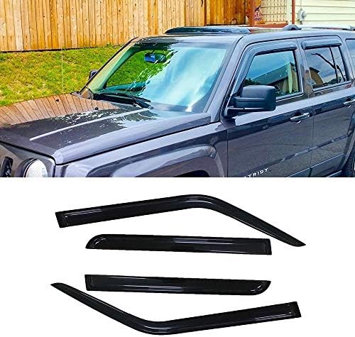 JJ 94359 For 07-18 Patriot Sun Rain Guard Vent Shade Side Window Wind Deflectors Window Visors