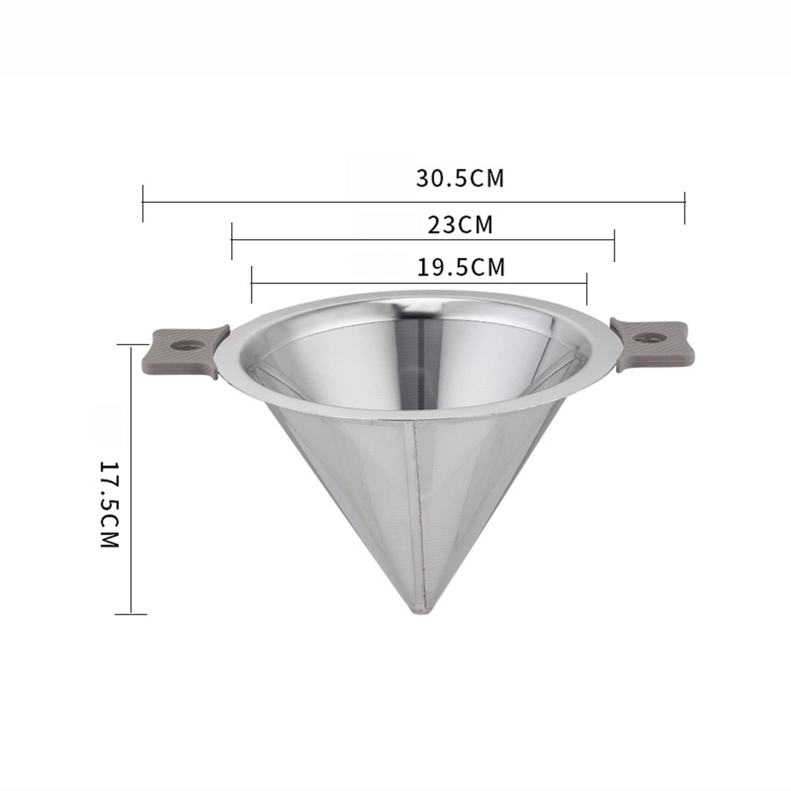 Colador de té de acero inoxidable 304, embudo cónico, filtro de té, separación fina de escoria (doble capa)
