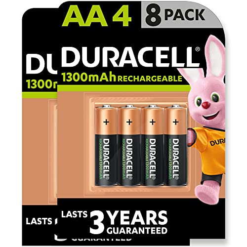Duracell Piles Rechargeables AA 1300 Mah, Lot de 8 Piles [Amazon Exclusive]