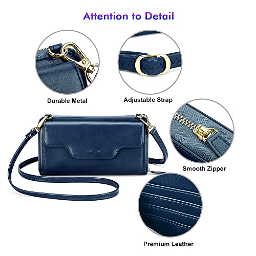 Nuoku Crossbody Bags For Women, Wristlet Wallets For Women, Small Clutch Purses For Women, Cell Phone Wallet, Rfid Wallet, Navy Blue #TOP6