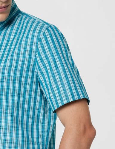 Image of Thomas Scott Men's Checkered Regular Fit 100% Cotton Casual Shirt with Button Down Collar and Half Sleeve