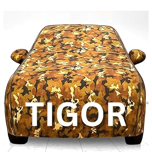 Image of BEXITA 100% Waterproof Car Cover for tigor UV Protection, Dustproof, Windproof | Custom Fit with Mirror Pockets, Belt & Buckle | All Weather Outdoor Body Cover(Jungle)