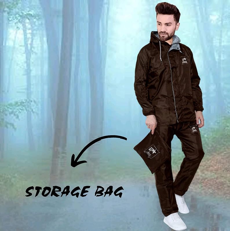 Image of Premium Brand Rain Coat for Men's & Women(Rain Coat for Men Waterproof for Bike Raincoat for Men with Hood. Set of Top and Bottom. Classic Series