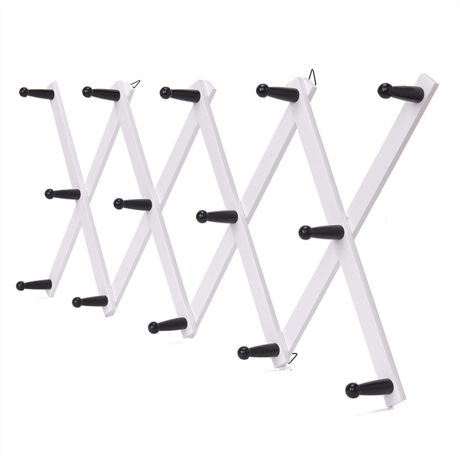 Bastidores de abrigos 14 ganchos Colgador de pared de madera mulfífugo Rack de abrigo expandible for gorras Perspectivas de bolsas colgantes en el organizador de gancho de la puerta del pasillo Rack d