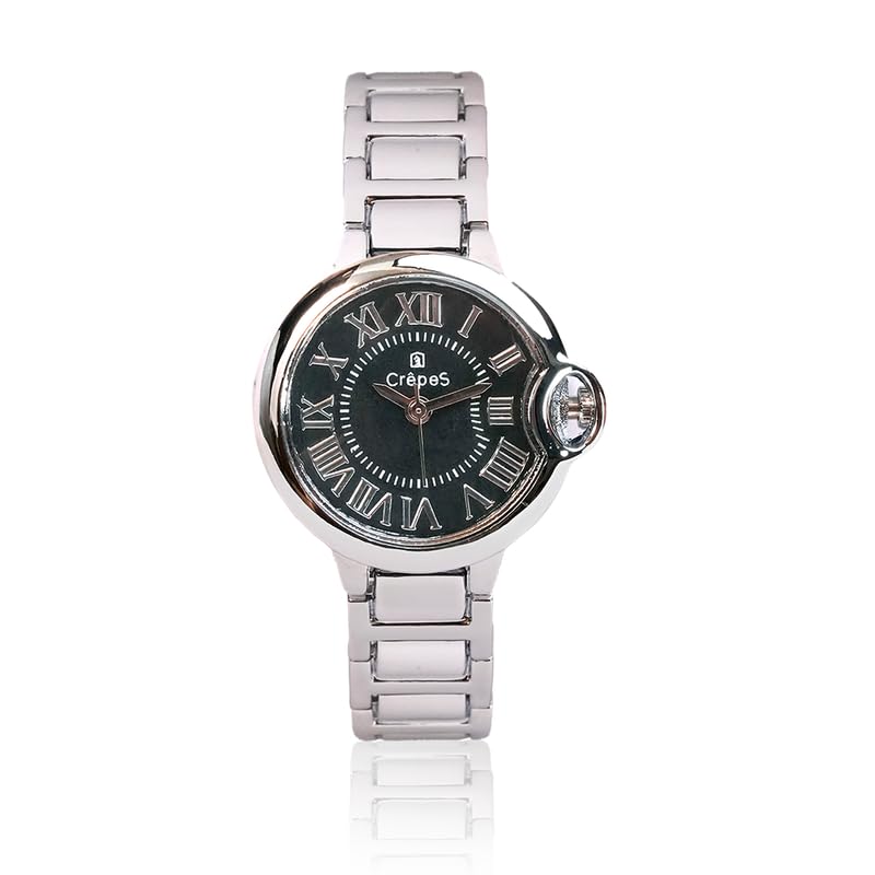 CrepeS Classic Round Metal Strap Watch for Women (Silver-1) (B0D1K9MTQS) Amazon Price History, Amazon Price Tracker