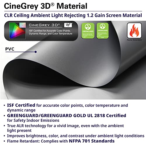 Image of Elite Screens ezFrame CineGrey 5D, 92 inch Diagonal 16:9, 8K 4K Ultra HD Ready Ceiling Light Rejecting and Ambient Light Rejecting Fixed Frame Projector Screen, CineGrey 5D Projection Material, R92DHD5