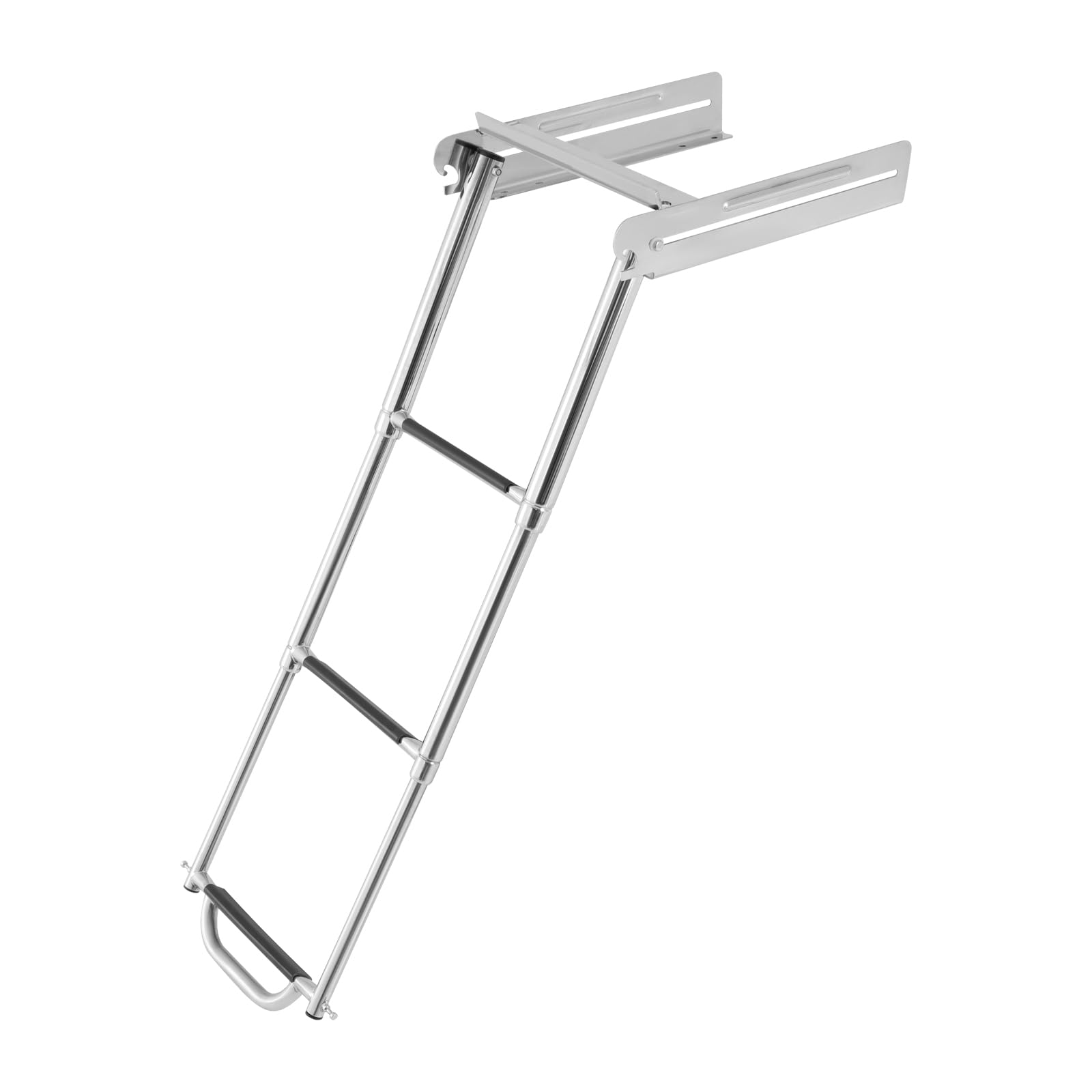 Scaletta pieghevole in acciaio inox, 3 gradini, scaletta da bagno, pieghevole, con pedali stabili, 300 kg, per motoscafo, yacht, barche da tempo