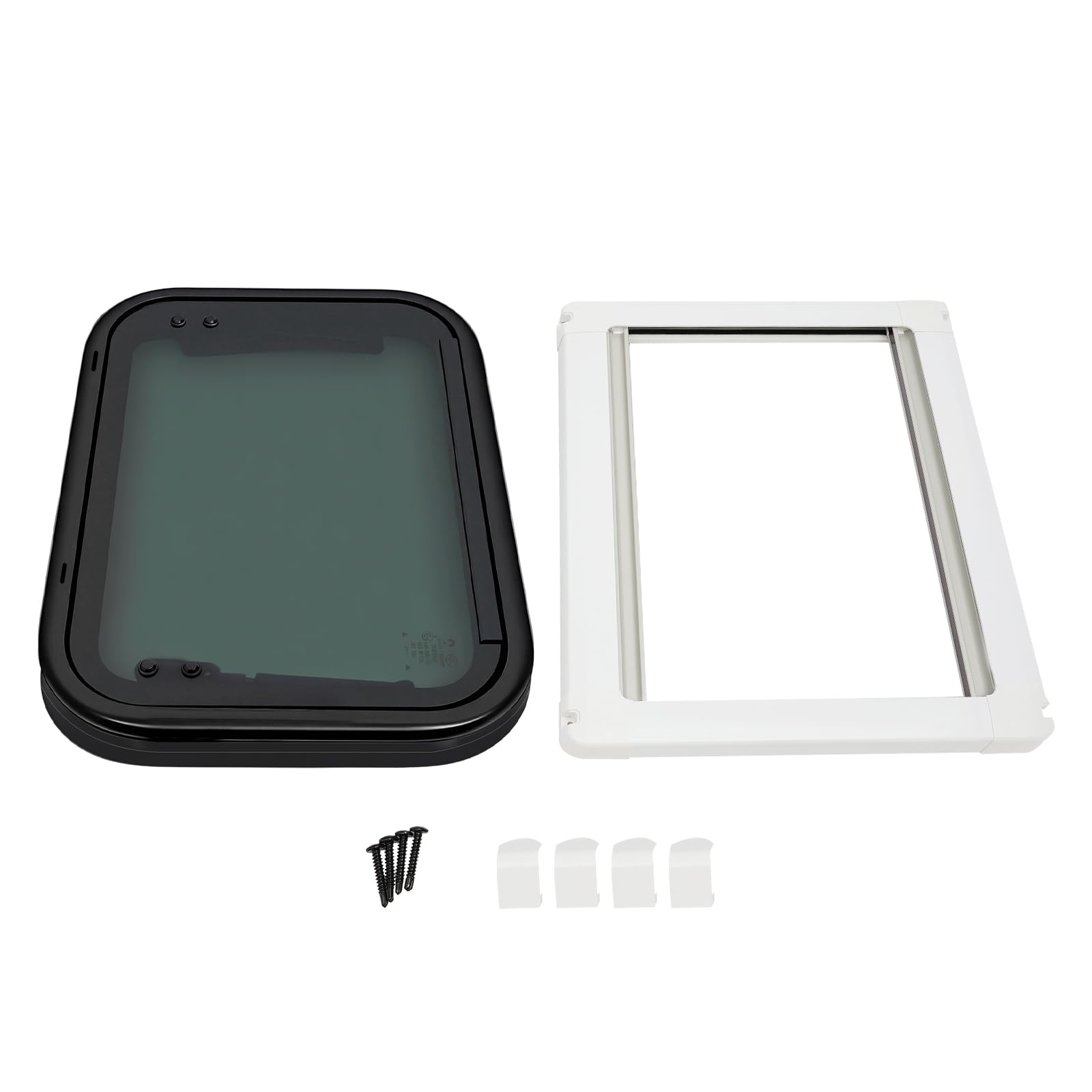 Fenêtre de camping-car - 50 x 35 cm - Ouverture à 85° - Fenêtre latérale avec moustiquaire et store - Verre trempé pour caravane, caravane, camping-car et véhicules de conversion