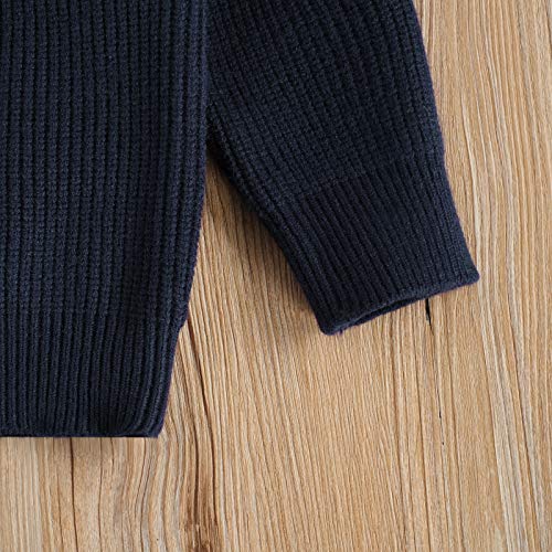 Image of Kids Toddler Baby Girl Boy Crewneck Long Sleeve Knit Sweater Casual Pullover Tops Basic Fall Winter Clothes